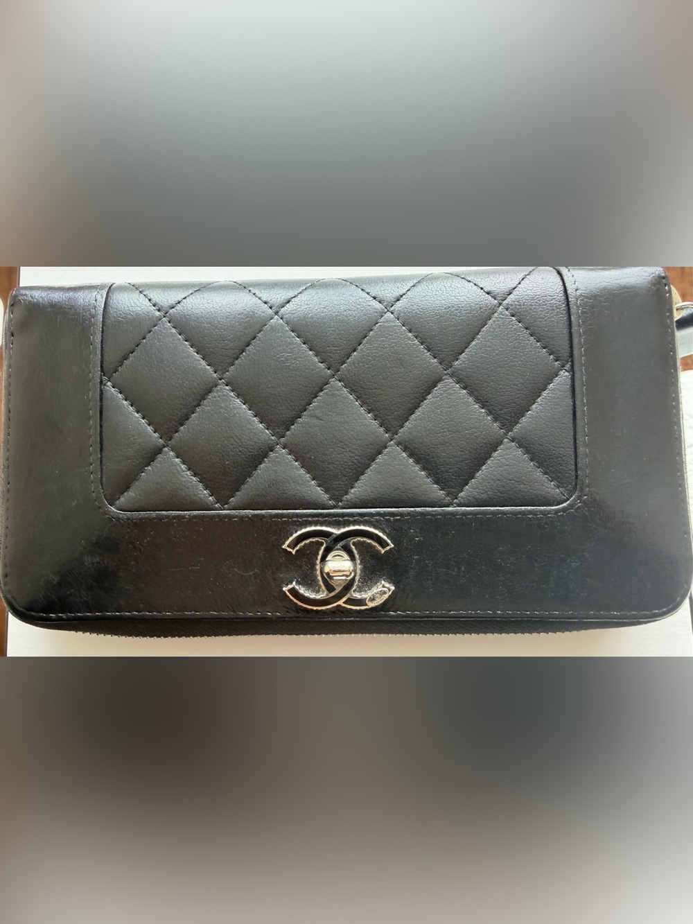 CHANEL Authentic Mademoiselle Black Quilted Wallet - Picture 10 of 11